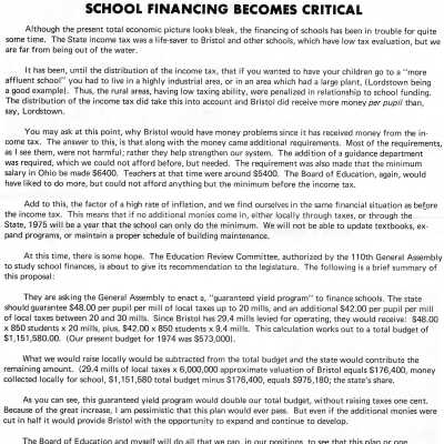 Bristol School Report, 1975