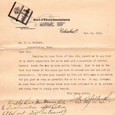 Early Library Correspondence, 1911