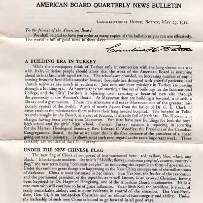 Envelope and Newsletter,1912