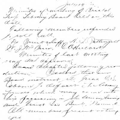 Early Library Minutes,1912