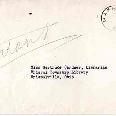 Envelope and Letter, 1940