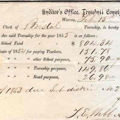 Trumbull County Auditor Statement, 1855