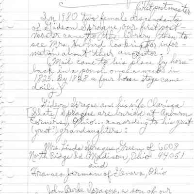 Notes Sprague History