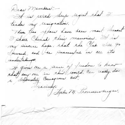 Letter, 1953