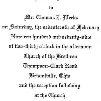 Wedding Invitation,1979