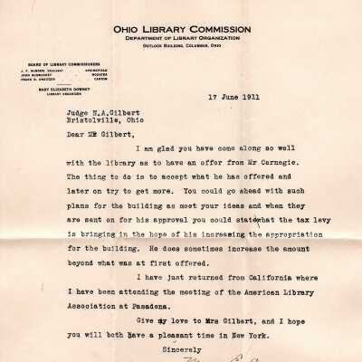 Early Library Correspondence, 1911