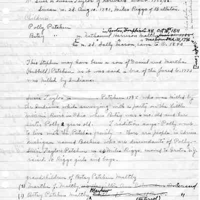 Notes, Patchen Family