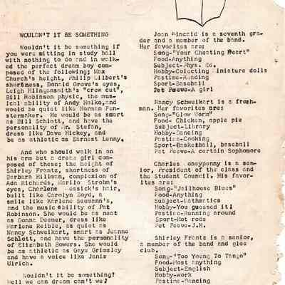 Bristol School "Highlights" paper, partial