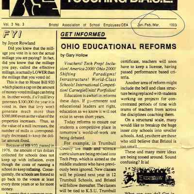 Newsletter, Bristol School Employes, 1993