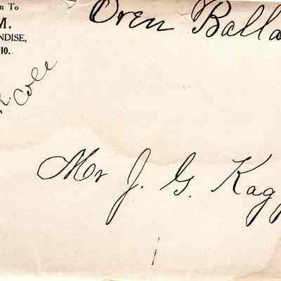 Envelope and letter Ballard Family History