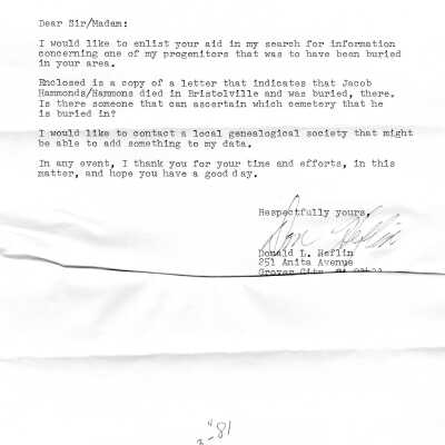 Letter, 1981
