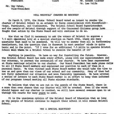 Newsletter, Bristol School Board,1977