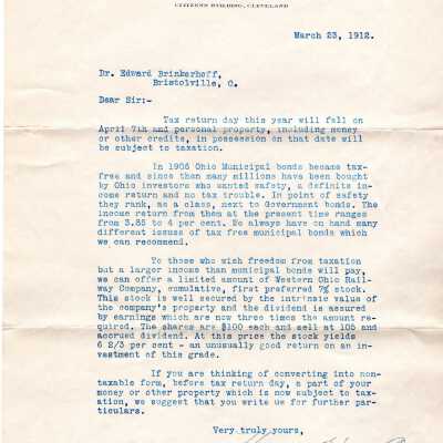 Letter, 1912