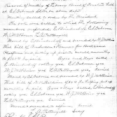 Library Minutes,1912