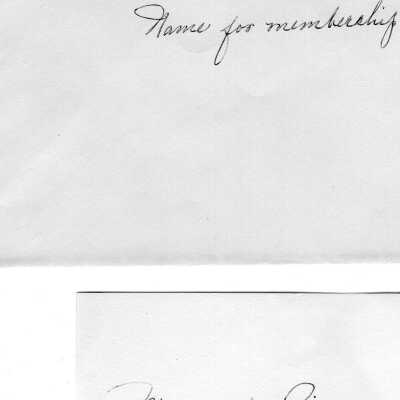 Name for Membership, Bristolville Woman's Club, 1955