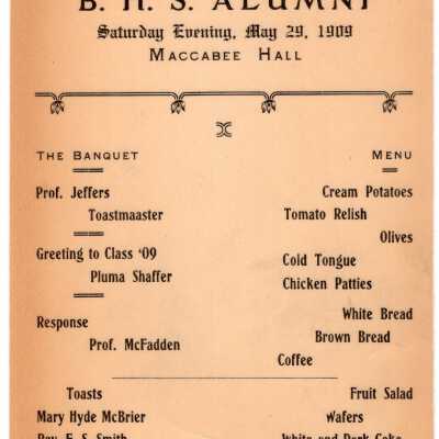 Program, Alumni, 1909