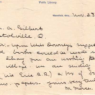 Early LIbrary Correspondence,1911
