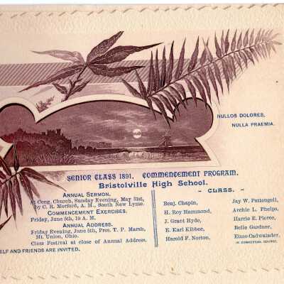Program, Bristol Commencement, 1891