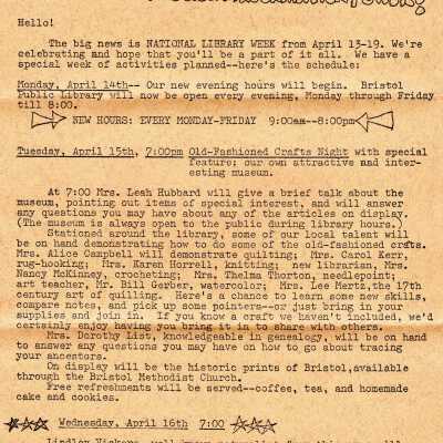 Library, Newsletters