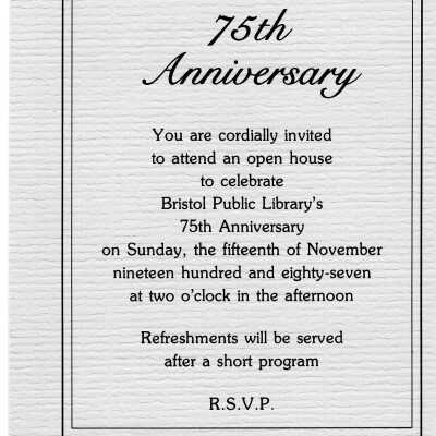 75th Bristol Public Library Anniversary,1987