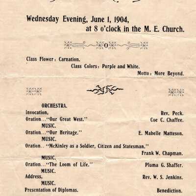 1904 Bristol High School Commencement Program
