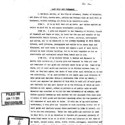 Copy of Martha Maltby Will