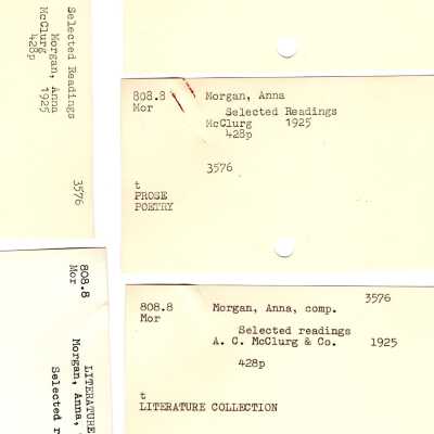 5 Dewey Decimal Cards