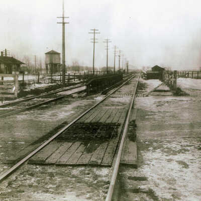 Chicago, Aurora and Elgin Railroad crossing at York Street
