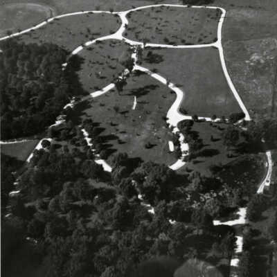 Elm Lawn Cemetery, aerial view
