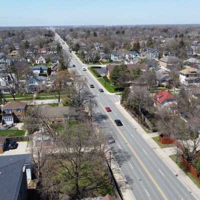 Aerial View, North Avenue Looking West