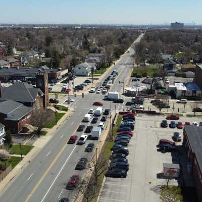 Aerial View, North Avenue Looking East
