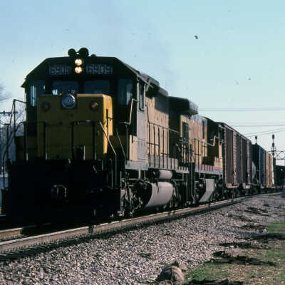 Train crossing the underpass