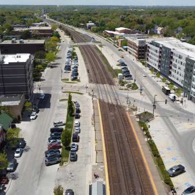 Aerial View of Downtown Elmhurst