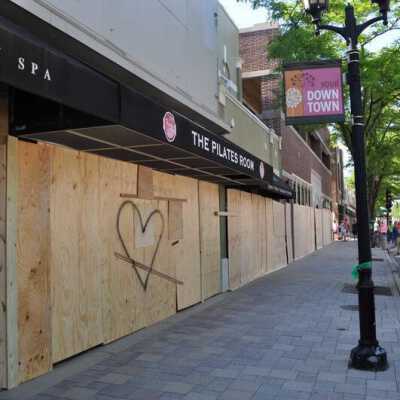 Boarded Windows in Downtown Elmhurst