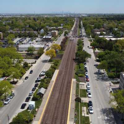 Aerial View of Downtown Elmhurst