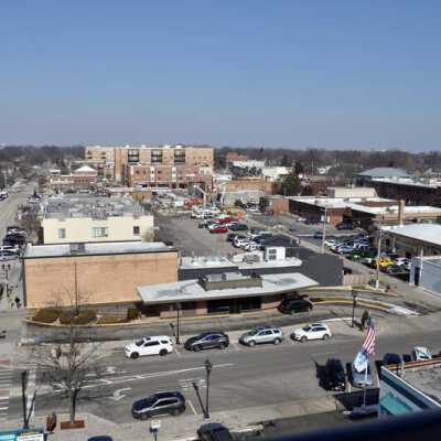 N. Addison Avenue and Second Street from Addison Parking Deck