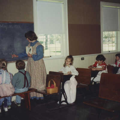 Churchville Schoolhouse, School District 205 students & teacher