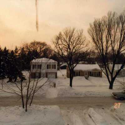 House at 136 Walnut, snow scene