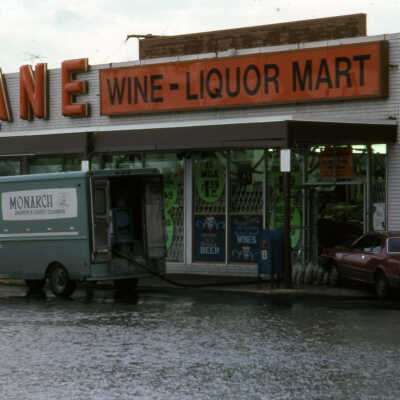 Flood 1983, Parking lot on Route 83 and St. Charles Road