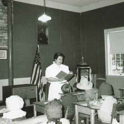 Churchville Schoolhouse, School District 205 students & teacher