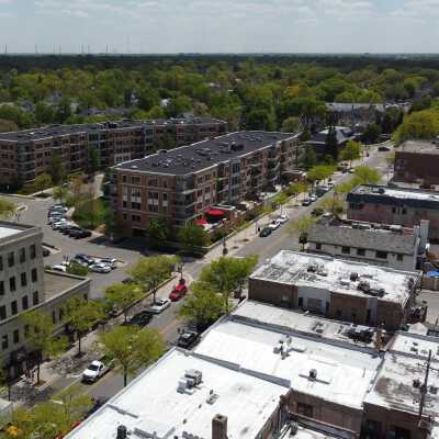 Aerial View of Downtown Elmhurst
