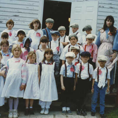 Churchville Schoolhouse, School District 205 students & teacher