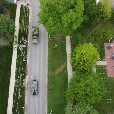 Aerial View of Elmhurst Memorial Day Convoy