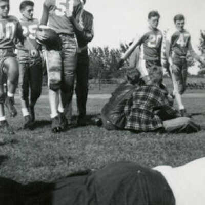 Immaculate Conception H.S. football players at East End Park 1948