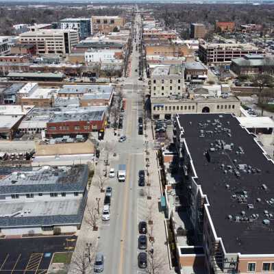 Aerial View, Downtown Elmhurst
