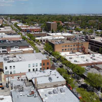Aerial View of Downtown Elmhurst