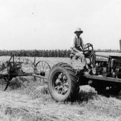 Paul Luessenhop on a tractor