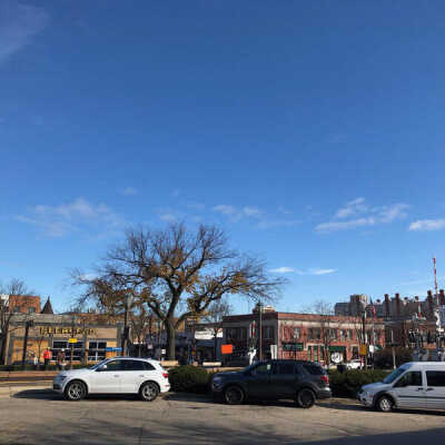 Downtown Elmhurst, looking north from W. Park Avenue