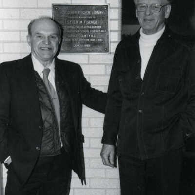 Esther Fischer Library plaque