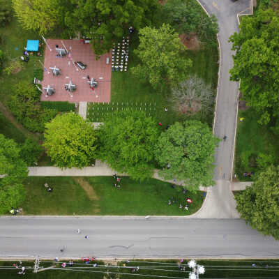 Aerial View of Elmhurst Memorial Day Convoy